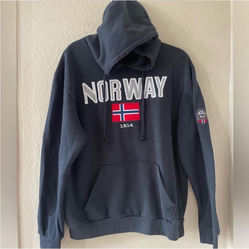 Dale of Norway Navy Hoodie with Flag Detail